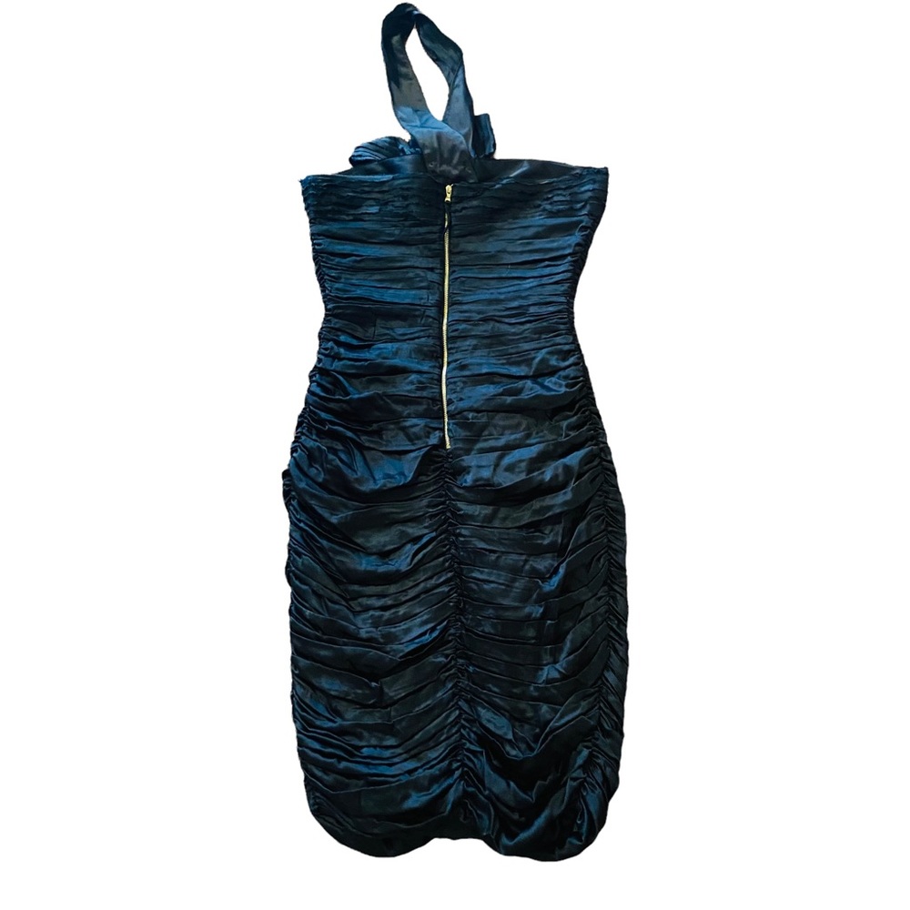 DOLCE & GABBANA Black Pleated Silk Dress With Bow - Picture 6 of 14